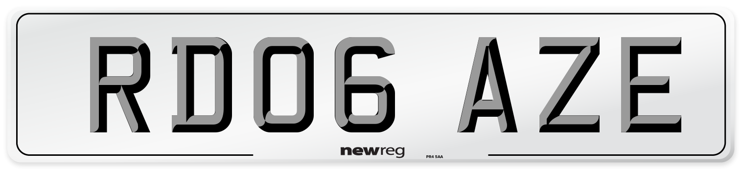 RD06 AZE Number Plate from New Reg
